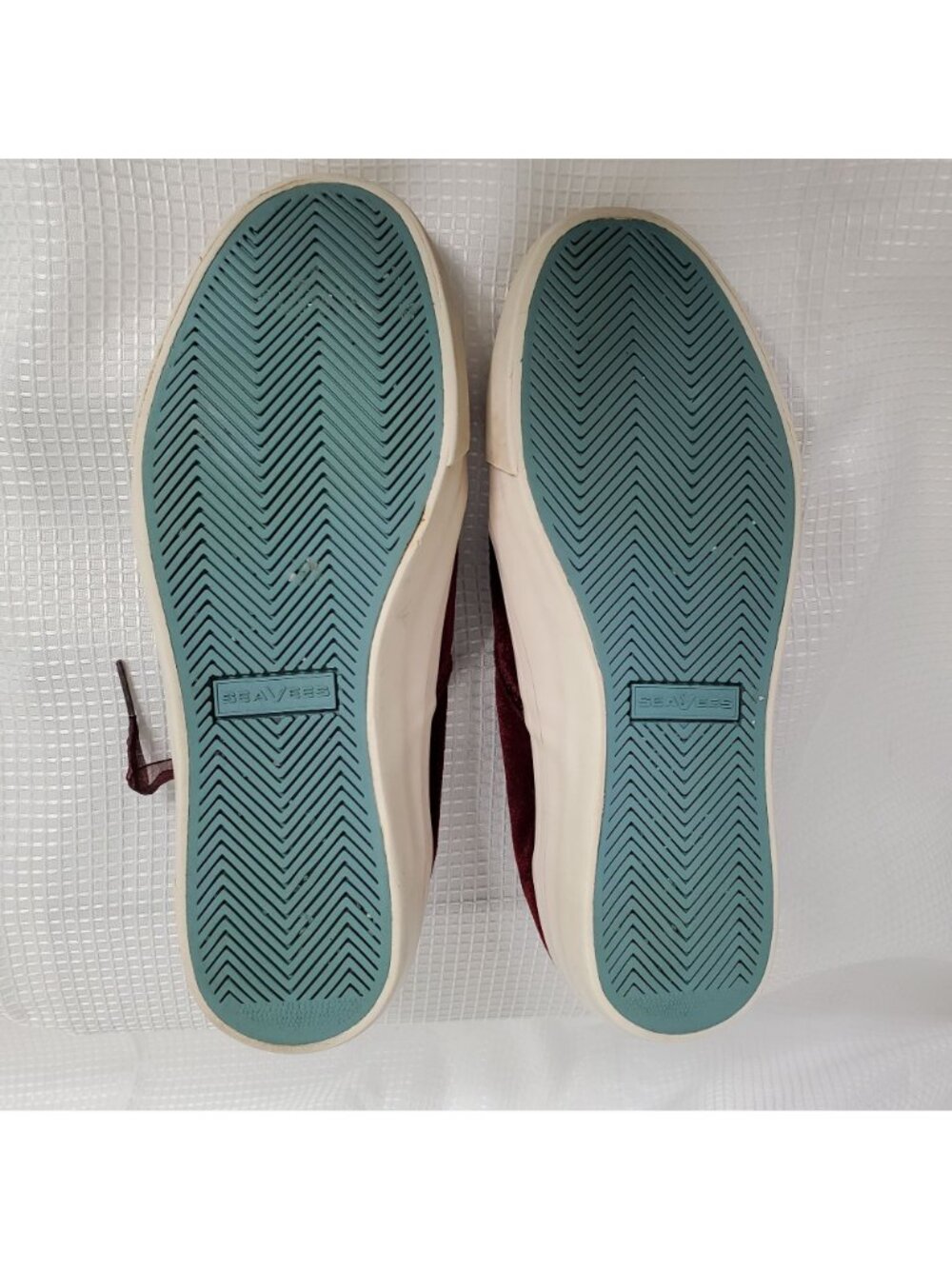 J.Crew SeaVees Womens Sz 8.5 Sneakers Legend Burgundy Velvet Sheer Ribbon Laces - Picture 6 of 9